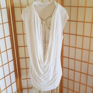 Old Navy White Cover Up Tee Shirt Top